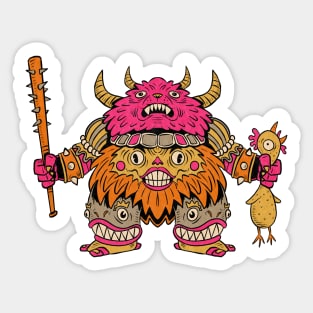 Bear Demon Chicken Hunter Totem Sticker